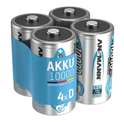 Piles rechargeables Mono d Type 10000 1,2 v NimH (lot de 4) - Ansmann