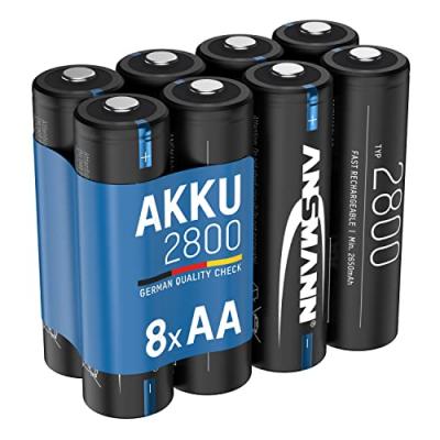 ANSMANN accu AA Mignon 2800mAh NiMH 1,2V - piles rechargeable (8 pcs)