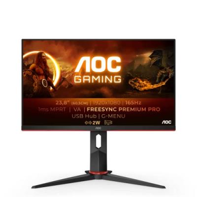 Ecran PC Gaming AOC 24G2SU/BK 24 pouces Full HD Noir et rouge 