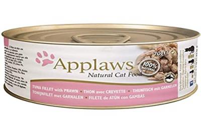 Applaws Nourriture P&acirc;t&eacute;e pour Chat &Eacute;tain Thon Filet/Crevettes - 70 g