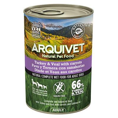 Arquivet dinde et veau aux carottes et huile de saumon 400gr