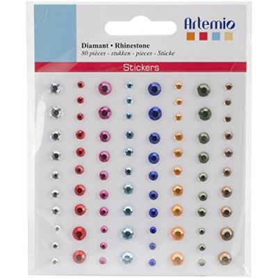 Strass autocollant Diamant x 80 - Artemio - couleur variant