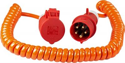 AS Schwabe 70416 alimentation Rallonge orange, rouge 5.00 m c&acirc;ble spiral&eacute;