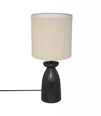 Atmosphera - Lampe &agrave; poser en c&eacute;ramique noire H 44 cm - Noir