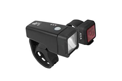 AXA - Set Lumi&egrave;re Eclairage V&eacute;lo Niteline T1 Led &Agrave; Pile Noir