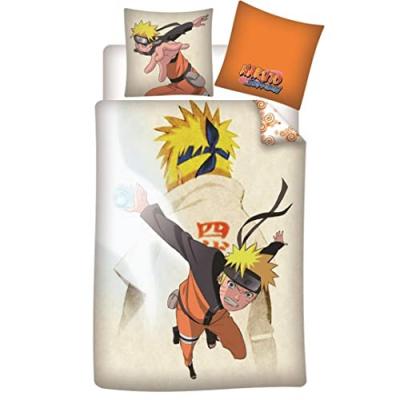 AyMax NARUTO - Parure de lit 140X200 - '100% Coton'- - Couvertures et