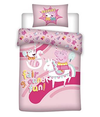 Peppa Pig Fair - Parure de Lit Enfant - Housse de Couette Coton