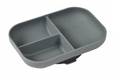 Assiette compartiment&eacute;e &agrave; ventouse en silicone Min&eacute;ral