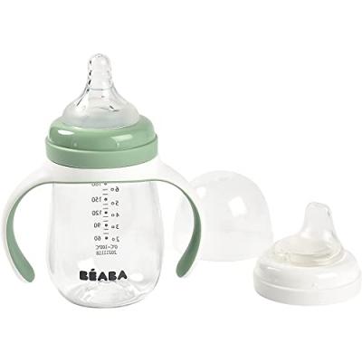 BEABA&reg; Biberon d'apprentissage 2en1 tritane, vert sauge 210 ml