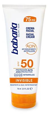 BABARIA Crema Solar Cream SPF50 Invisible 75ML Mixte, Negro, Seulement