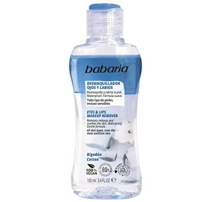 Babaria - yeux de porte-porte et l&egrave;vres avec extrait de coton, blanc