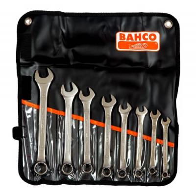 Bahco - Jeu de 8 cl&eacute;s mixtes plates en pochette en plastique noire