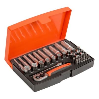 BAHCO Coffret de 37pcs douilles m&eacute;triques 1/4""et embouts SL25L