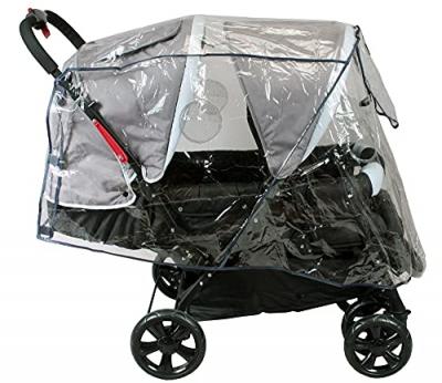 Bambisol Habillage Pluie pour Poussettes Doubles Transparent