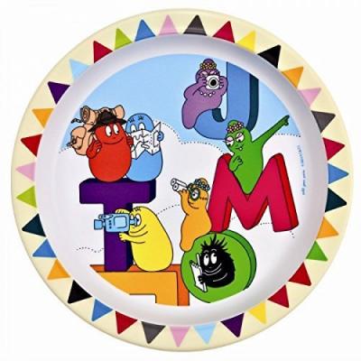 Barbapapa Assiette pour B&eacute;b&eacute; Jaune avec Motif Alphabet Multicolore