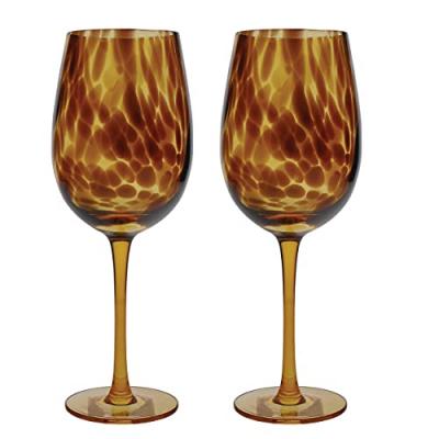 Lot de 2 verres &agrave; vin &Eacute;caille de Tortue marron