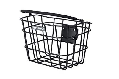 Panier v&eacute;lo Basil Bremen noir mat en aluminium (vendu sans fixation)