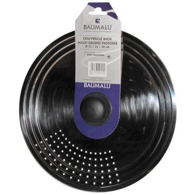 Baumalu 342718 Couvercle Passoire Inox Multi Degr&eacute;s 22/24/26 cm