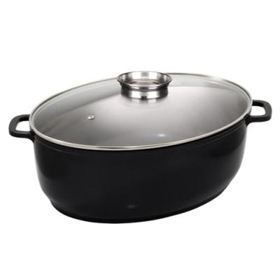 Cocotte ovale en fonte d'aluminium 43cm noir - BAUMALU - 382931
