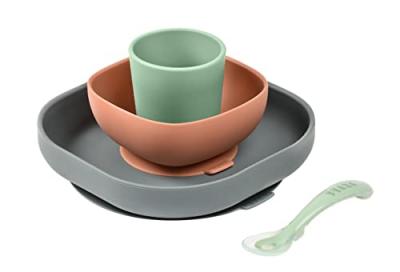 Coffret repas BEABA silicone 4 pieces mineral Multicolore Beaba