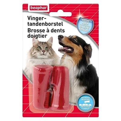 Beaphar Brosse &agrave; Dents Doigtier pour Chien et Chat Douce, Lot de 2