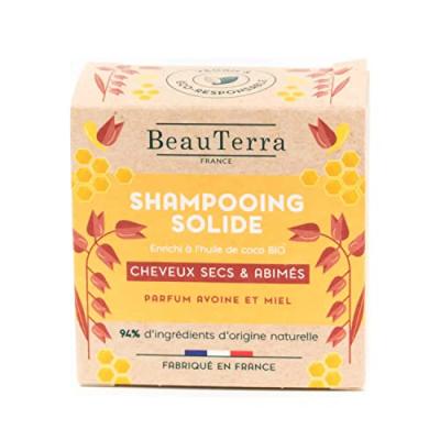BeauTerra Shampooing Solide Cheveux Secs et Ab&icirc;m&eacute;s 75g