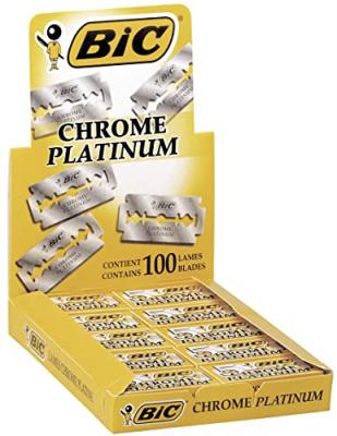 Boite de 5 Lames Rasoir Chrome Platinum double tranchant