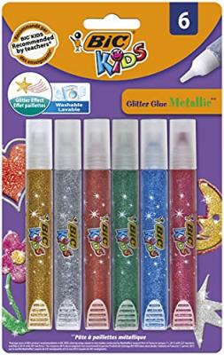 Colle paillet&eacute;e color&eacute;e M&eacute;tallique - Assortiment de 6 tubes