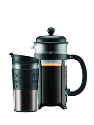 Cafeti&egrave;re &agrave; piston Bodum 8 tasses 1L Noir avec un Travel Mug