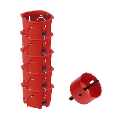 Lot 5 bo&icirc;tes d'encastrement cloison s&egrave;che + scie cloche