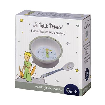 Bol ventouse avec cuill&egrave;re Petit Prince - Paris - D&eacute;cor&eacute; - Plastique