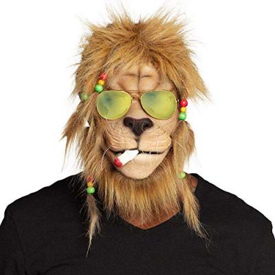Boland 00137 Rasta Lion Masque de T&ecirc;te avec Cheveux et Lunettes Unisexe Taille Unique Adulte