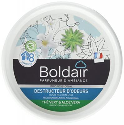 Destructeur d'odeurs Boldair gel th&eacute; vert et aloe vera 300g