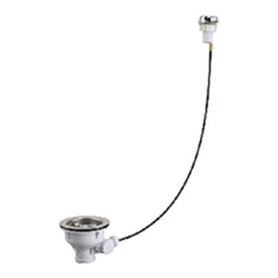 Bonde &eacute;vier 1 cuve D.90 mm commande &agrave; c&acirc;ble,cuvette D.113 mm VALENTIN