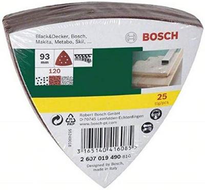 Set de 25 Abrasifs Delta 93 mm 2607017109 Bosch