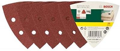 Bosch Set de 25 feuilles abrasives pour ponceuse Delta, grain 60