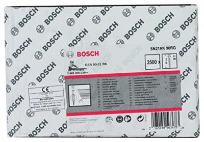 Bosch 2608200038 Clous &agrave; T&ecirc;te Ronde 21&deg; Galvanis&eacute; / Filet&eacute; 90 Mm