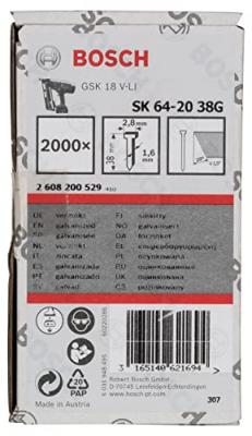 Bosch 2608200529 Pointe &agrave; T&ecirc;te Frais&eacute;e Sk64 20 G 38 Mm Galvanis&eacute;