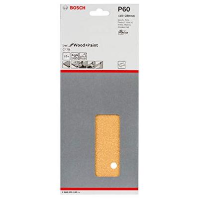 Bosch 2608605240 Feuille Abrasive 10 Pi&egrave;ces 115 X 280 Mm Grain 60