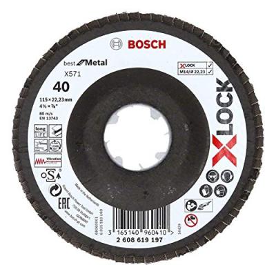 Bosch X-lock X571 B 115 Mm Concave Fv G40 Metal Shim Disc Clair