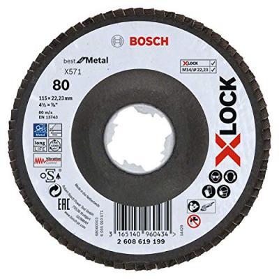 Bosch X-lock X571 B 115 Mm Concave Fv G80 Metal Shim Disc Clair