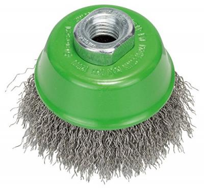 Brosse boisseau, inoxydable 75 mm, 0,3 mm, 12500 U/ min, 14 1pc