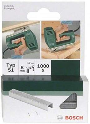 Bosch 2609255831 Set De 1000 Agrafes &agrave; Fil Plat Type 51 Largeur 10 Mm Epaisseur 1 Mm Longueur 6 Mm