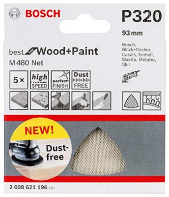 Bosch pack de 5 feuilles abrasives - grain 220 - 93 mm