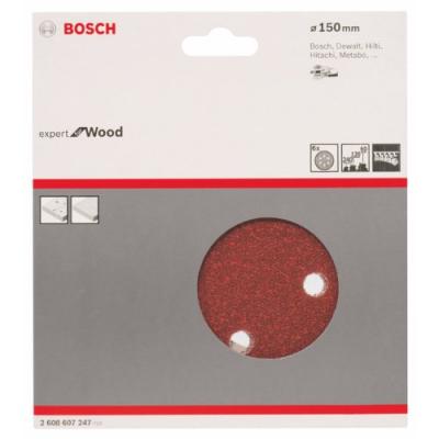 Bosch Expert disque abrasif pour bois. 6 paquets. 6 trous.