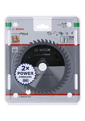 Bosch Lame de scie circulaire Standard for Wood pour scies sans fil 140x1.5/1x20, T42 - 2608837672