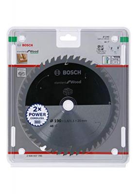 Bosch Lame de scie circulaire Standard for Wood pour scies sans fil 190x1.6/1.1x20, T48 - 2608837705