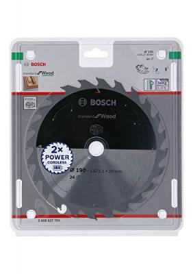 Bosch - Lame de scie circulaire standard pour bois, 190x1.6 / 1.1x20, 24 dents