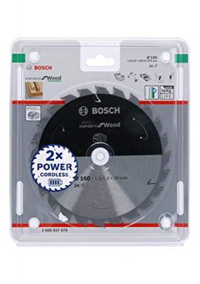 Lame de scie circulaire standard pour bois, 160x1.5 / 1x20, 24 dents - Bosch