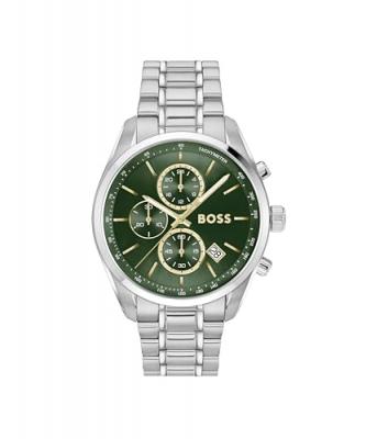 Boss Montre &agrave; cadran vert et bracelet en acier Couleur argent&eacute;e pcs. Men